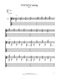 Open C guitar tuning exercises - double notes